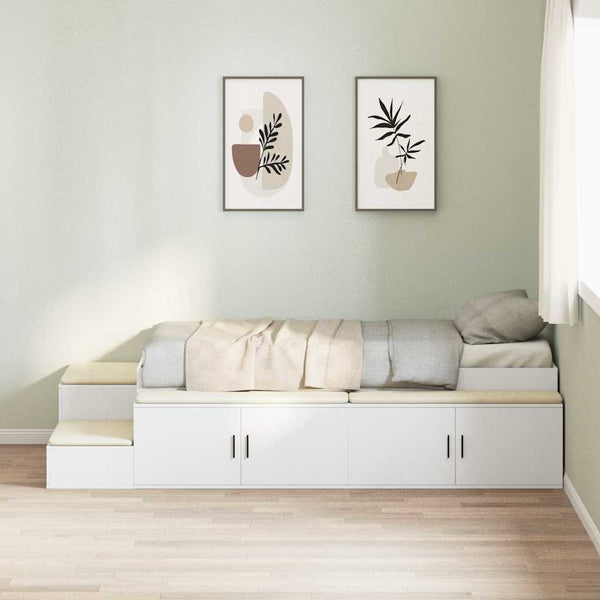 Aufbewahrungsbettgestell Weiß 75 cm