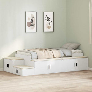 Aufbewahrungsbettgestell Weiß 75 cm
