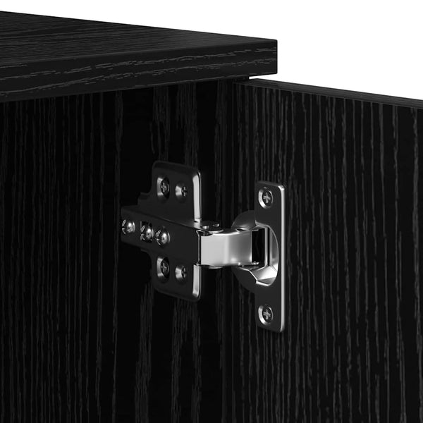 Bett mit Stauraum Schwarz Eichen-Optik