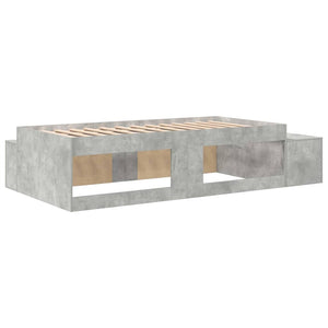 Bettgestell mit Stauraum, Betongrau, 75 cm