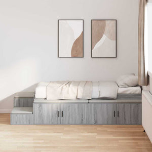 Aufbewahrungsbettgestell Sonoma Grau 75 cm