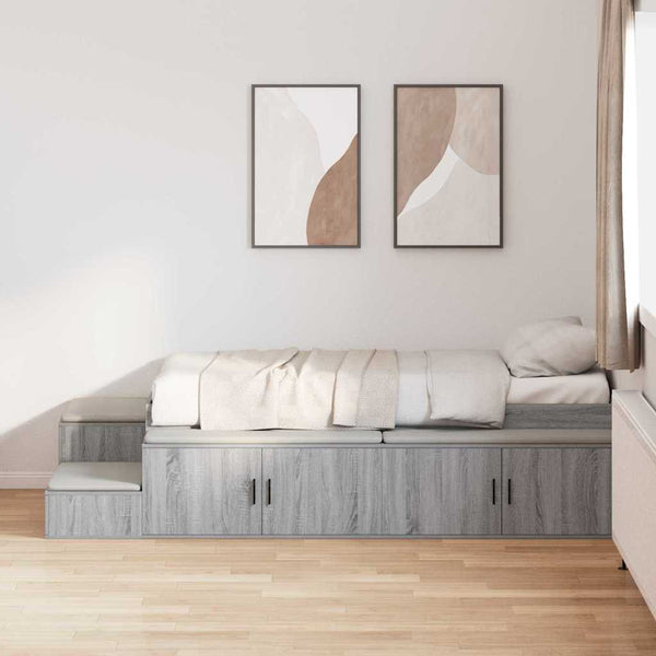Aufbewahrungsbettgestell Sonoma Grau 75 cm