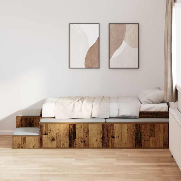 Bett mit Stauraum Altholz 234 cm