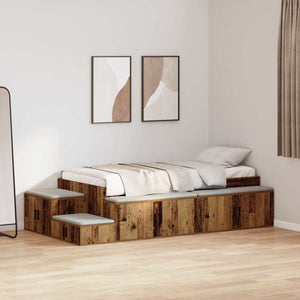 Bett mit Stauraum Altholz 234 cm