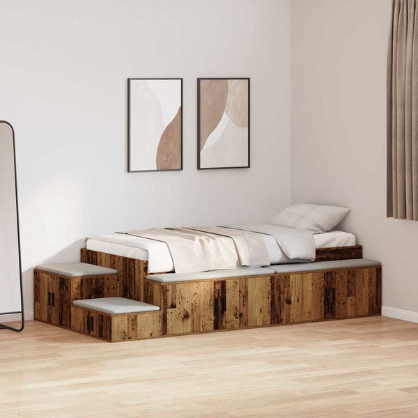 Bett mit Stauraum Altholz 234 cm