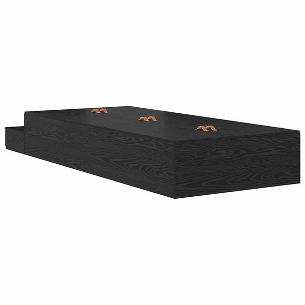 Aufbewahrungsbettgestell 80 cm Schwarz Eiche