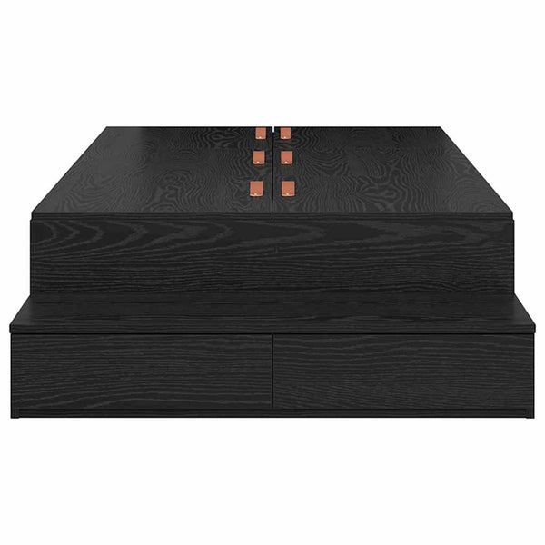 Aufbewahrungsbettgestell 80 cm Schwarz Eiche