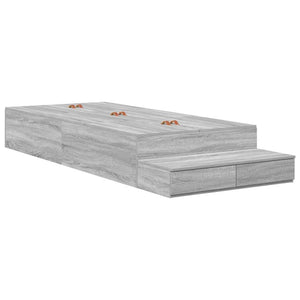vidaXL Cadre de lit de rangement Sonoma gris 80 cm en bois d'ingénierie