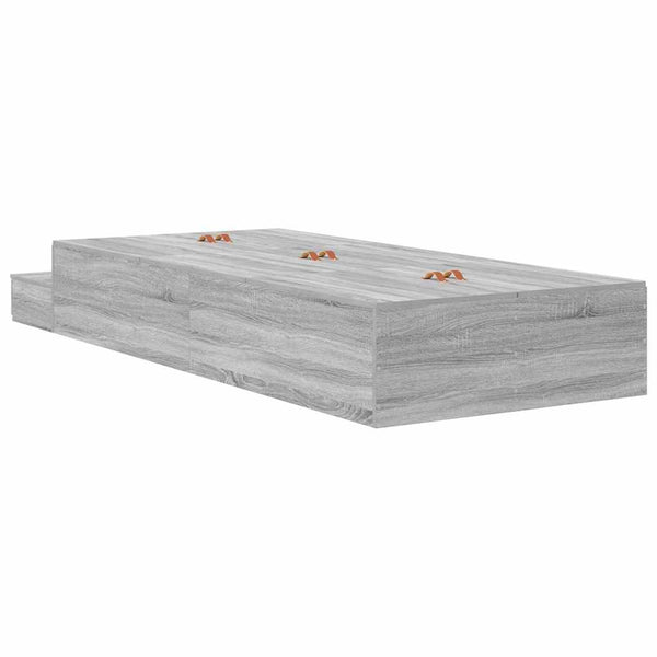 vidaXL Cadre de lit de rangement Sonoma gris 80 cm en bois d'ingénierie