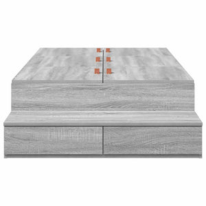 vidaXL Cadre de lit de rangement Sonoma gris 80 cm en bois d'ingénierie