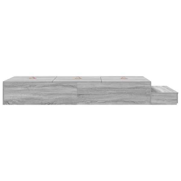 vidaXL Cadre de lit de rangement Sonoma gris 80 cm en bois d'ingénierie
