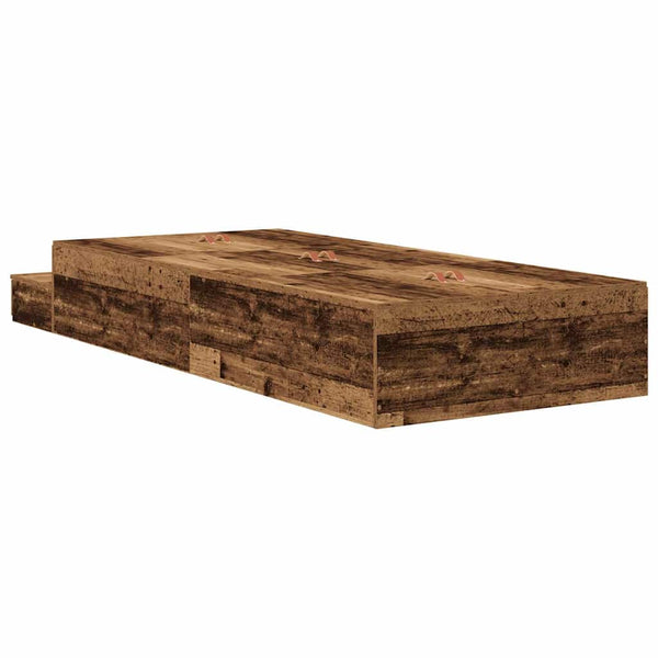 Aufbewahrungsbettgestell Altholz 80 cm