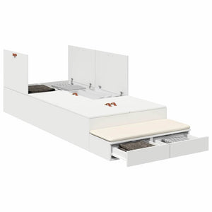 Aufbewahrungsbettgestell Weiß 90cm