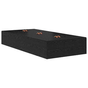 Aufbewahrungsbettgestell 100 cm Schwarz Eiche