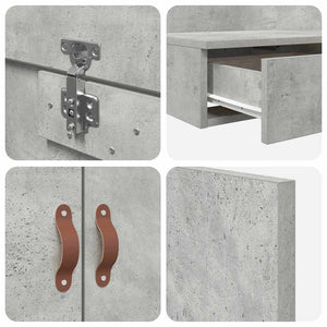 Aufbewahrungsbett 100 cm Betongrau