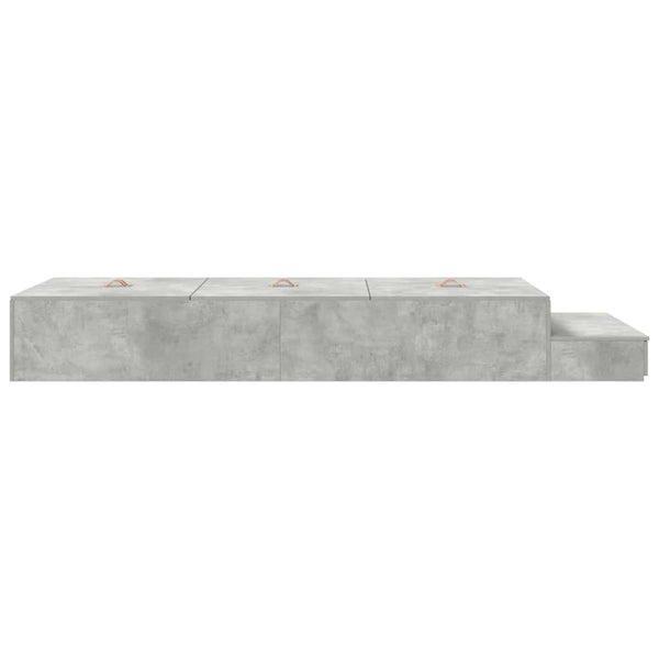 Aufbewahrungsbett 100 cm Betongrau