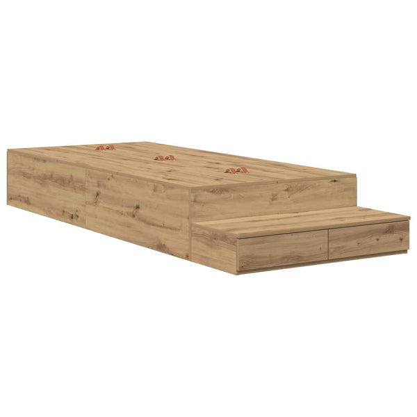 Aufbewahrungsbettgestell Artisan-Eiche 100 cm