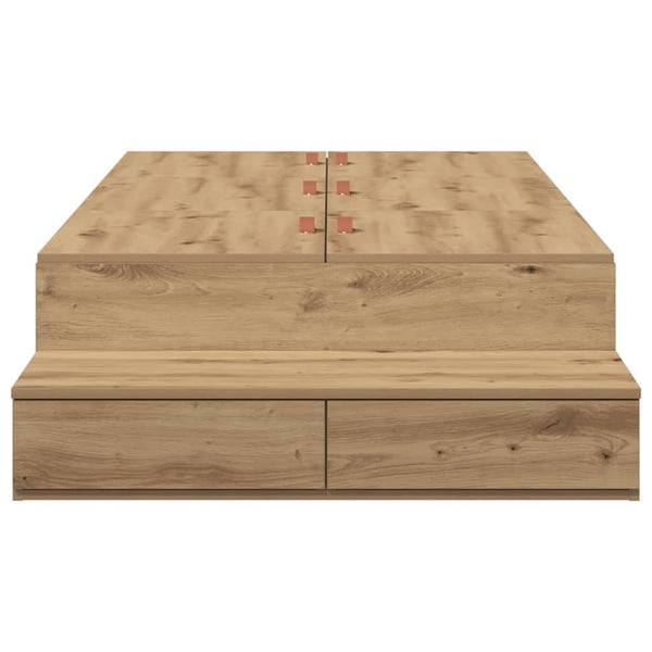 Aufbewahrungsbettgestell Artisan-Eiche 100 cm