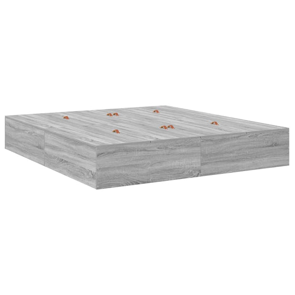 vidaXL Cadre de lit avec rangements Gris Sonoma 200 cm Bois d'ingénierie
