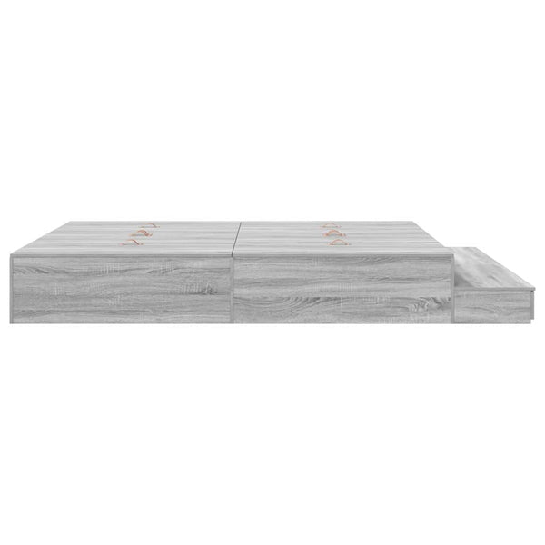 vidaXL Cadre de lit avec rangements Gris Sonoma 200 cm Bois d'ingénierie