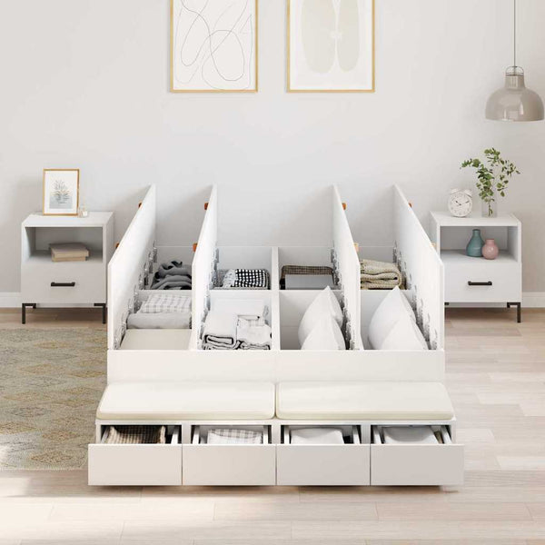 Aufbewahrungsbett 120 cm mit Stauraum Weiß