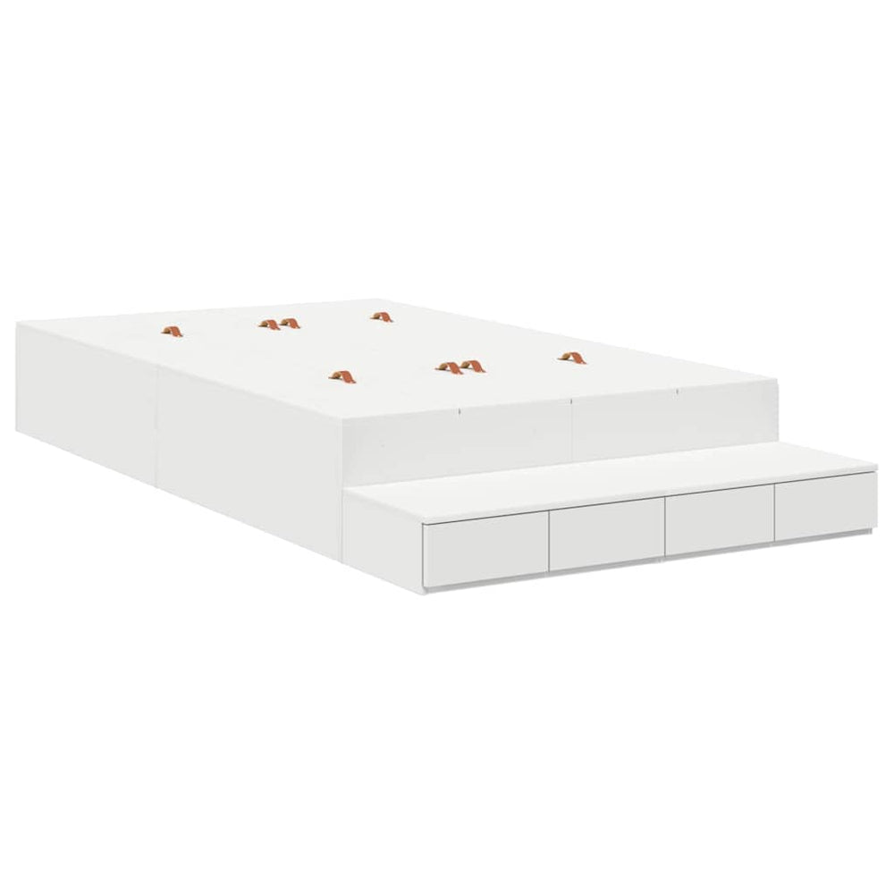 vidaXL Storage Bed Frame with Storage White 120 cm Engineered Wood