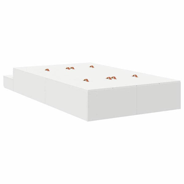 Aufbewahrungsbett 120 cm mit Stauraum Weiß