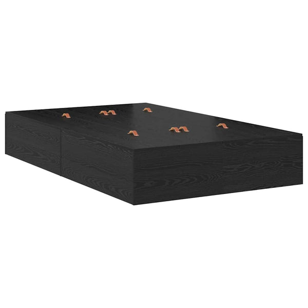 Aufbewahrungsbett 120 cm Schwarz Eichenoptik