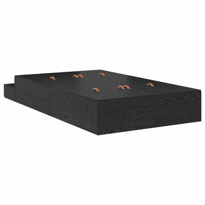 Aufbewahrungsbett 120 cm Schwarz Eichenoptik