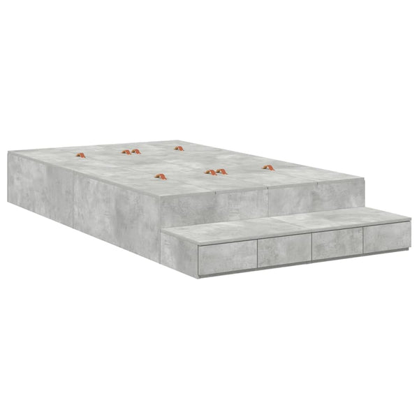 Aufbewahrungsbett 120 cm Beton Grau