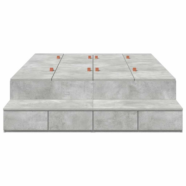Aufbewahrungsbett 120 cm Beton Grau