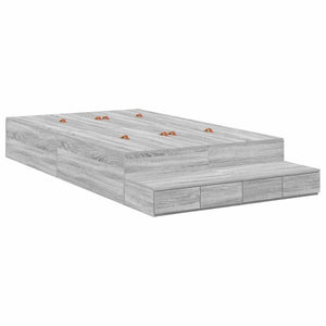 Aufbewahrungsbett 120 cm Grau Sonoma
