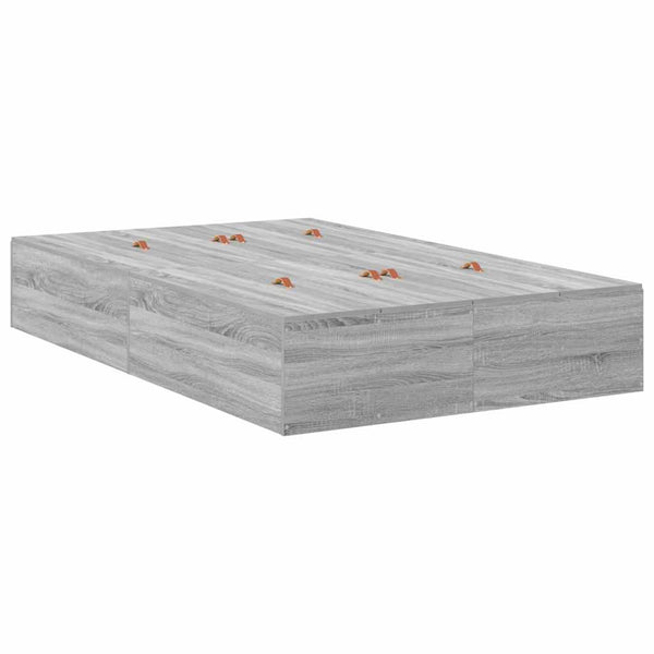 Aufbewahrungsbett 120 cm Grau Sonoma