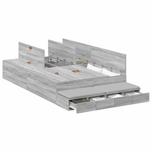 Aufbewahrungsbett 120 cm Grau Sonoma