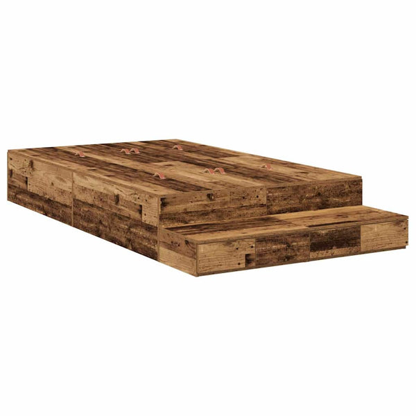 Aufbewahrungsbettgestell Altholz 120 cm