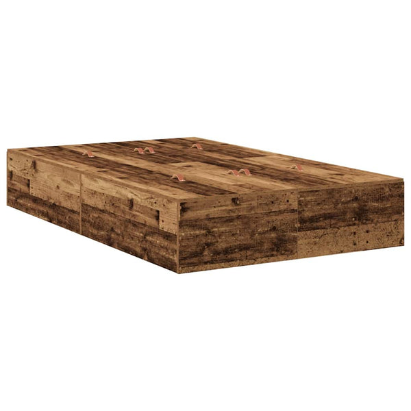 Aufbewahrungsbettgestell Altholz 120 cm