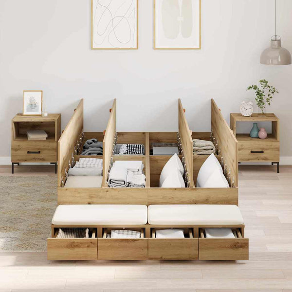 Aufbewahrungsbettgestell 120 cm Artisan Eiche
