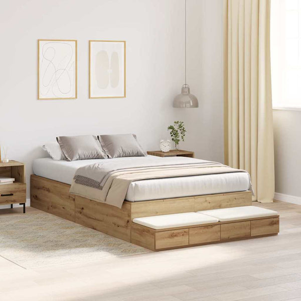 Aufbewahrungsbettgestell 120 cm Artisan Eiche