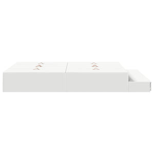 vidaXL Cadre de lit de rangement avec espace de rangement Blanc 140 cm Bois d'ingénierie