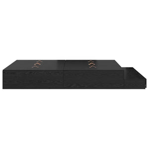 Aufbewahrungsbett 140 cm – Schwarz Eiche
