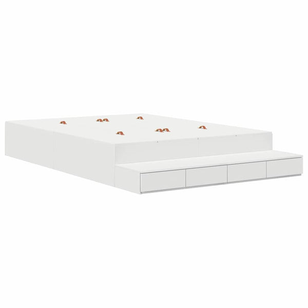 Bettgestell mit Stauraum Weiß 150 cm