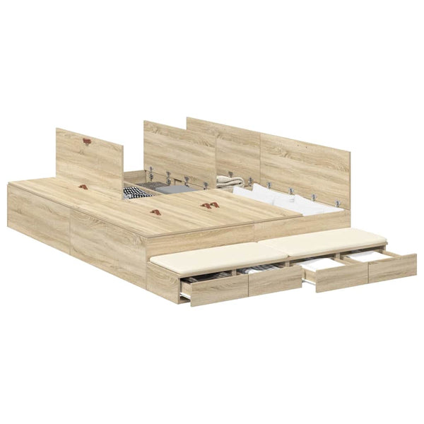 Aufbewahrungsbett 150 cm Sonoma Eiche