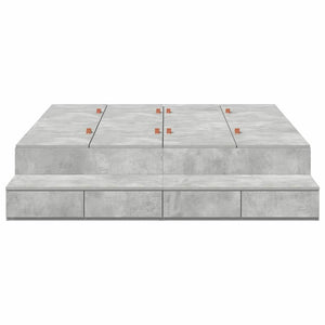 Aufbewahrungsbett 150 cm Beton Grau