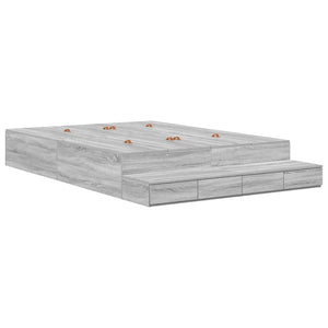 Aufbewahrungsbett 150 cm Graues Sonoma