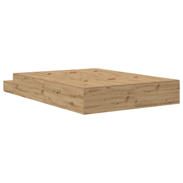 Aufbewahrungsbettgestell Eiche 150 cm