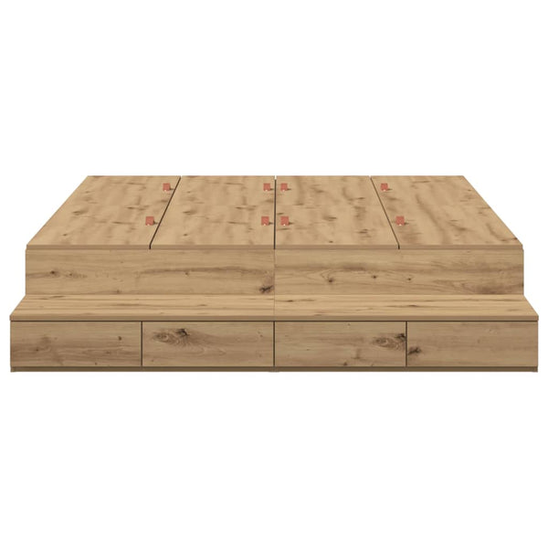 Aufbewahrungsbettgestell Eiche 150 cm