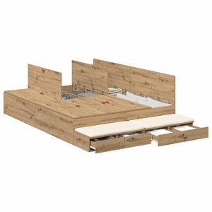 Aufbewahrungsbettgestell Eiche 150 cm