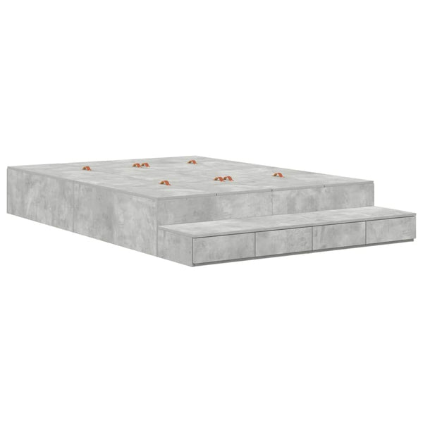 Aufbewahrungsbett 160 cm Beton Grau