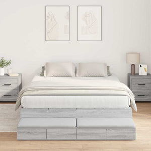 Aufbewahrungsbett 160 cm Grau Sonoma