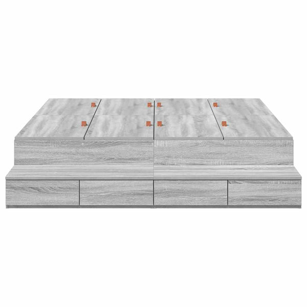 Aufbewahrungsbett 160 cm Grau Sonoma